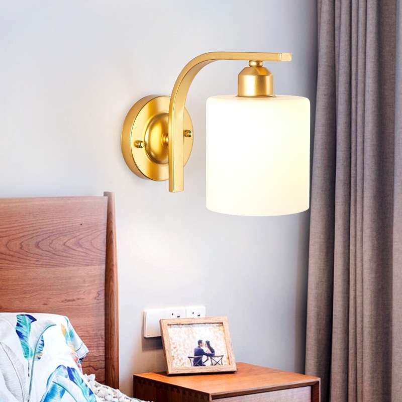 5W Warm Light Simple Bedroom Study Bedside Lamp LED Wall Lamp Creative Corridor Wall Lamp(2033 Gold)