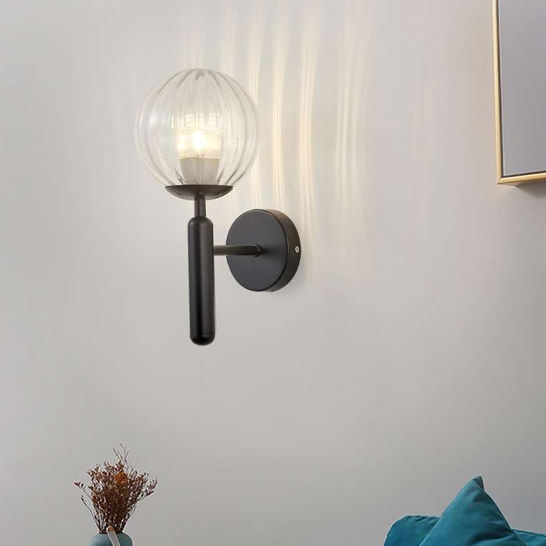 6102 Round Glass LED Wall Light Hotel Bedroom Bedside Living Room, Power source: 5W White Light(Copp