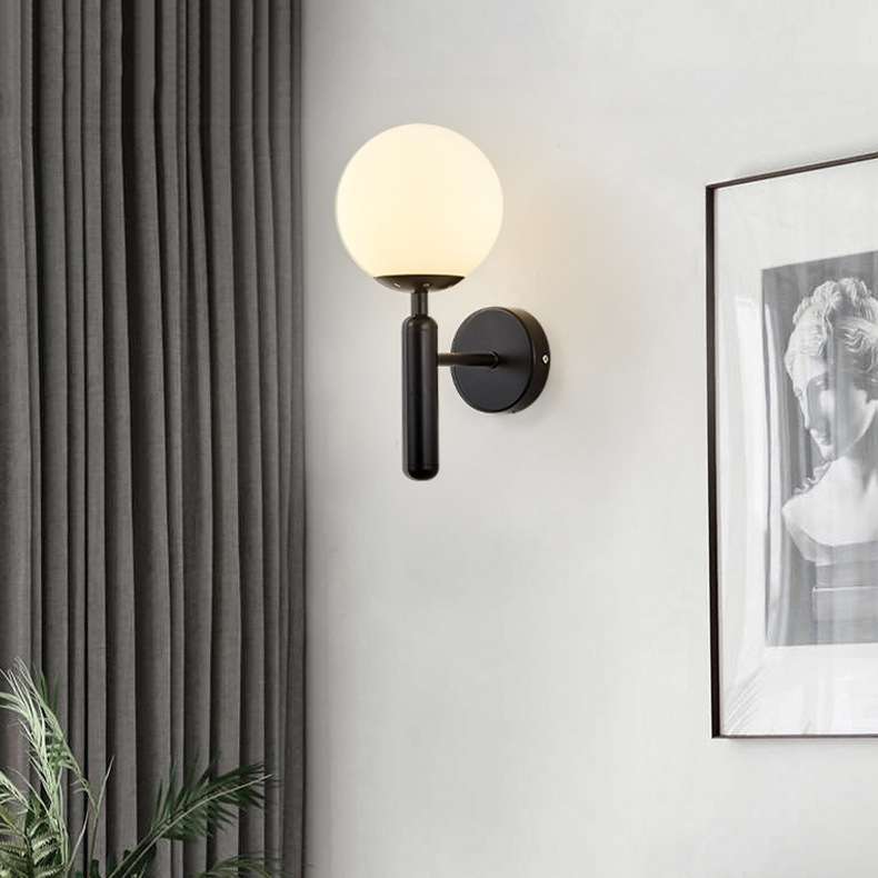 6102 Round Glass LED Wall Light Hotel Bedroom Bedside Living Room, Power source: 5W White Light(Copp