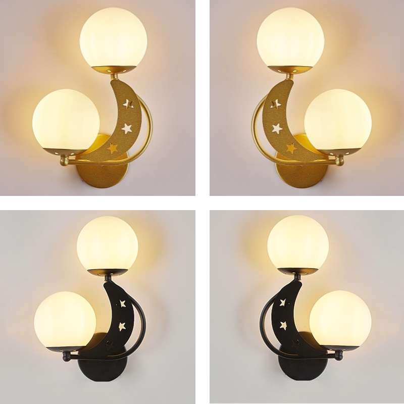 Bedroom Bedside Wall Lamp Indoor Background Wall Lamp Tri-color Light(6082 Golden Right)