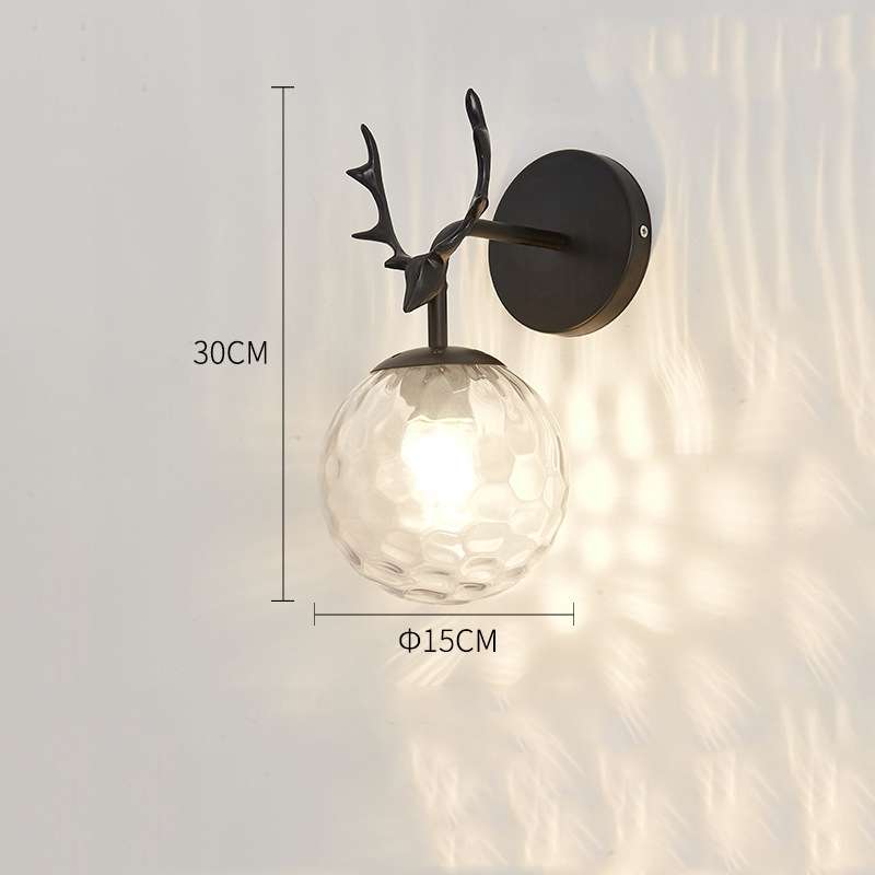 LED Glass Wall Bedroom Bedside Lamp Living Room Study Staircase Wall Lamp, Power source: 5W White Li