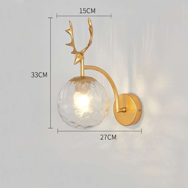 LED Glass Wall Bedroom Bedside Lamp Living Room Study Staircase Wall Lamp, Power source: 5W Warm Lig