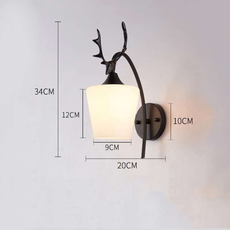 LED Glass Wall Bedroom Bedside Lamp Living Room Study Staircase Wall Lamp, Power source: 12W Warm Li
