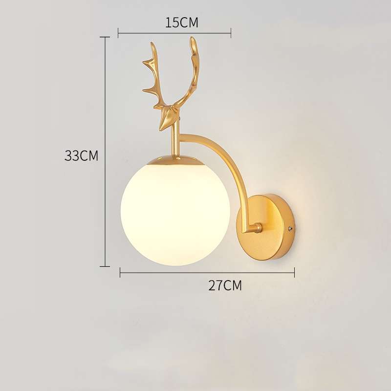 LED Glass Wall Bedroom Bedside Lamp Living Room Study Staircase Wall Lamp, Power source: 12W Warm Li