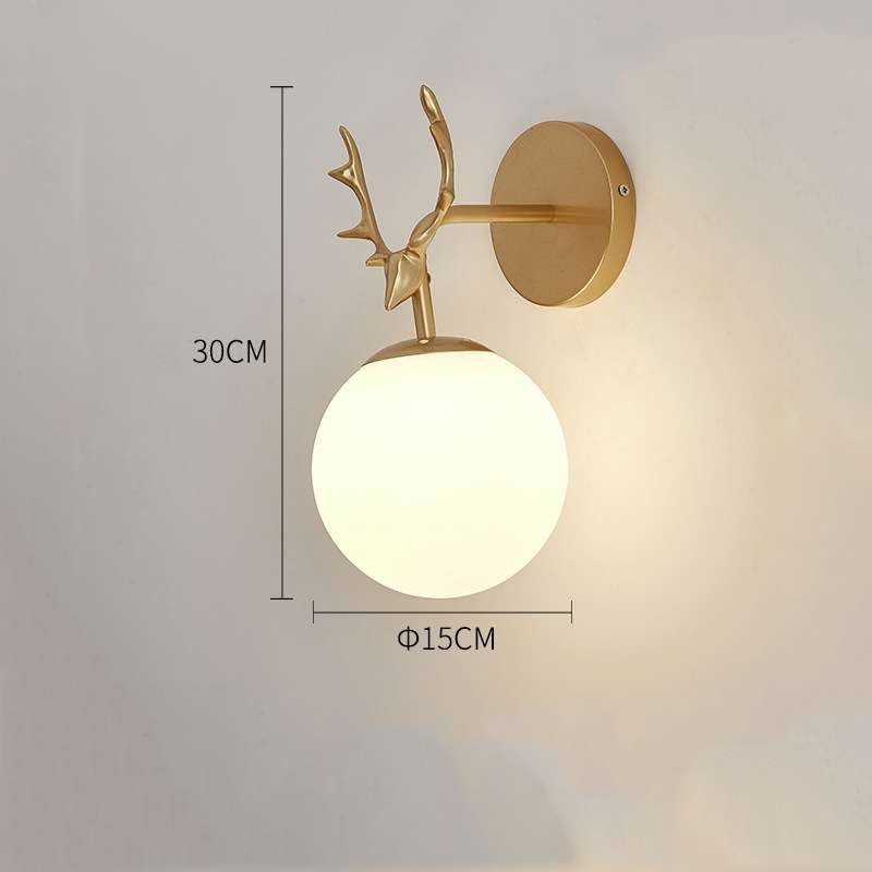 LED Glass Wall Bedroom Bedside Lamp Living Room Study Staircase Wall Lamp, Power source: 12W Warm Li