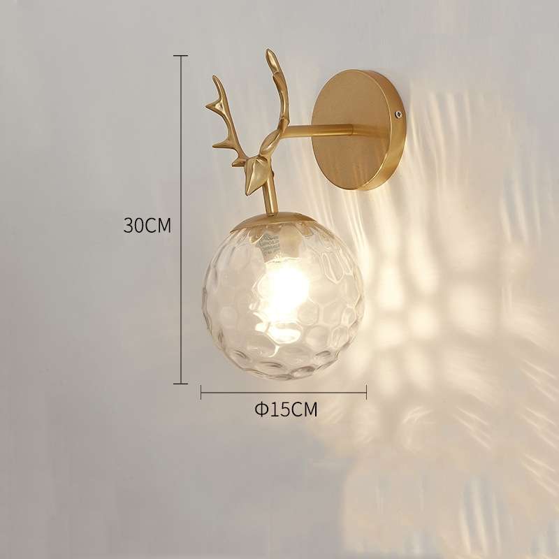 LED Glass Wall Bedroom Bedside Lamp Living Room Study Staircase Wall Lamp, Power source: 12W Warm Li