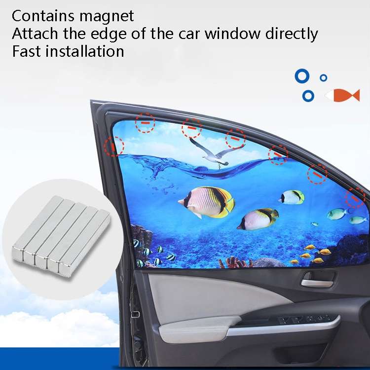 Automobile Sunshade Car Windows Sun Protection And Heat Insulation Magnetic Telescopic Side Curtains