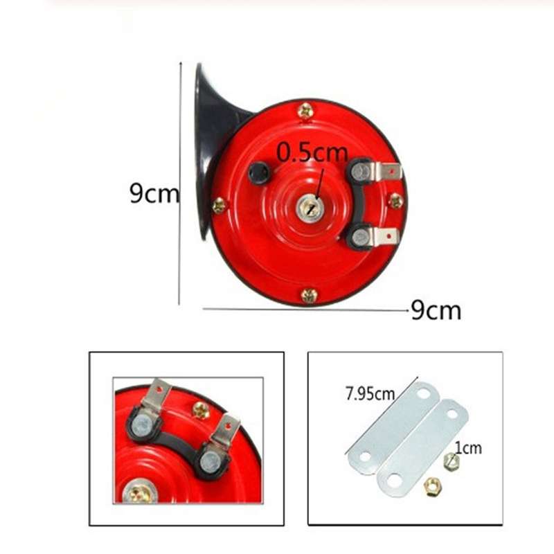 1 Pair 110BD 12V Motorcycle Electric Car Loud Single Sound Snail Speaker