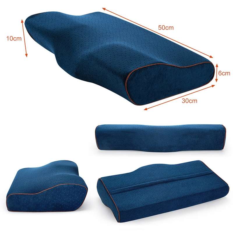 Butterfly Shape Memory Foam Snorked Pillow Slow Rebound Health Care Cervical Pillow, Dimensions: 50x