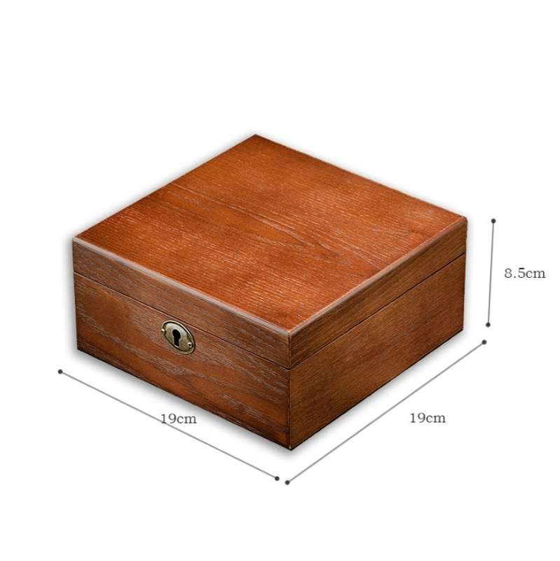 6 Slots Willow Watch Storage Box Jewelry Collection Display Box With Lock(Rectangle)