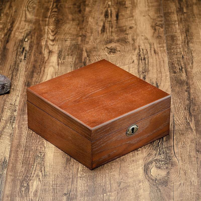 6 Slots Willow Watch Storage Box Jewelry Collection Display Box With Lock(Rectangle)