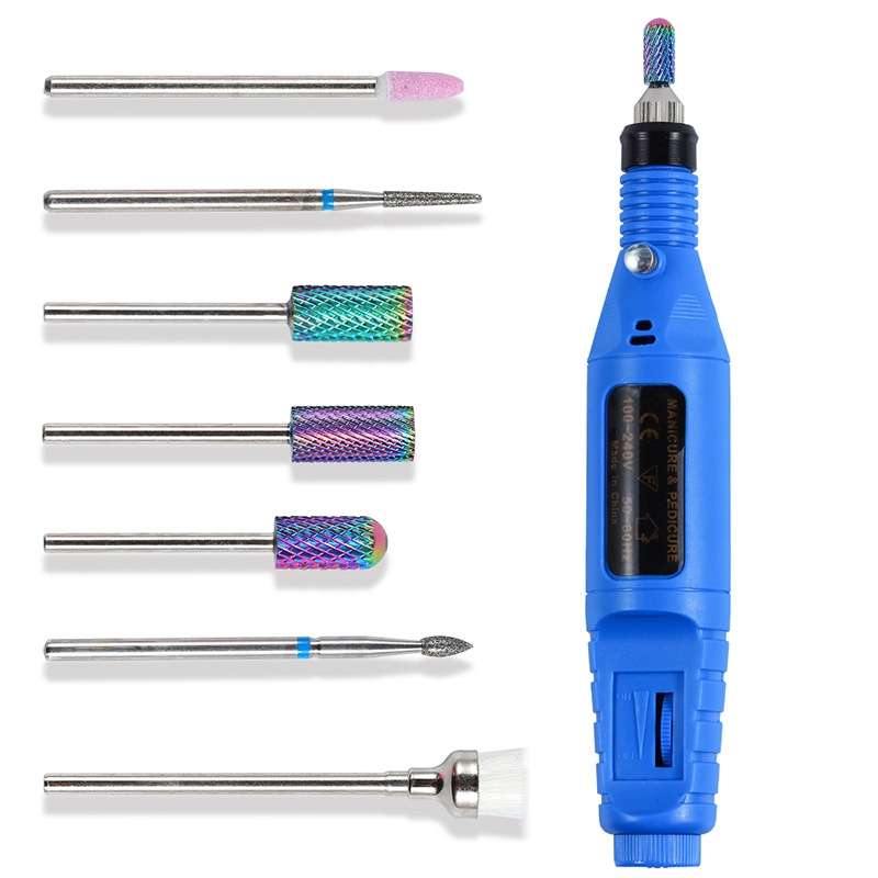 Ceramic Tungsten Steel Alloy Nail Strip Tool Set Grinding Machine Grinding Brush Polishing Tool, Col