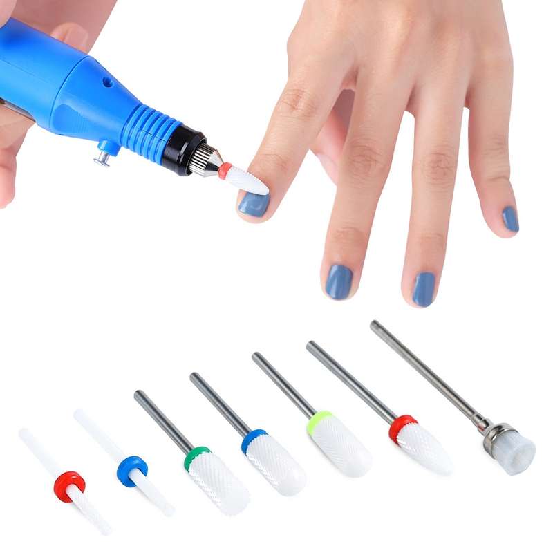 Ceramic Tungsten Steel Alloy Nail Strip Tool Set Grinding Machine Grinding Brush Polishing Tool, Col