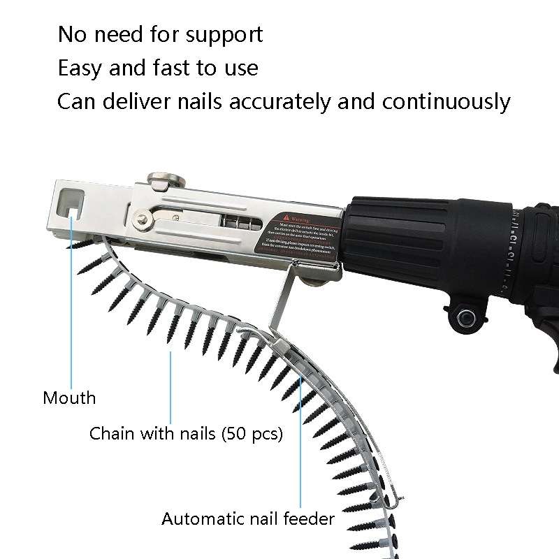 JieLi Chain Belt Screw Converter Electric Screwdriver On Gypsum Board Tool With 50 Chains Strap