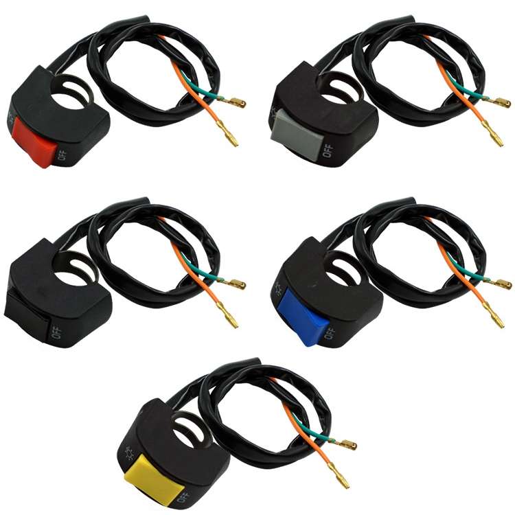 5 PCS Motorcycle Handlebar Tap Switch LED Headlight Break Extinguishing Fire Double Flash Switch(Yel