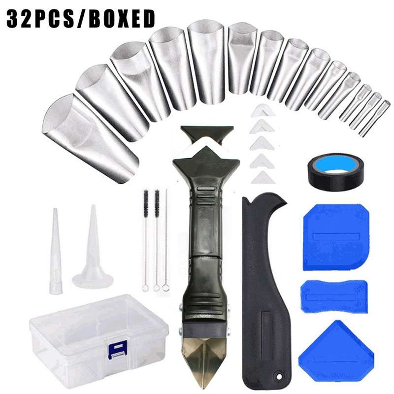 32 PCS / Set Metal Scraper Nozzle Application Polishing Grout Scraping Beauty Sewing Tools