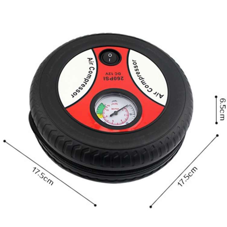 DC12V 12A Car Portable Air Pump Electric Car Tire Pump, Specification 19-cylinder Large Motor