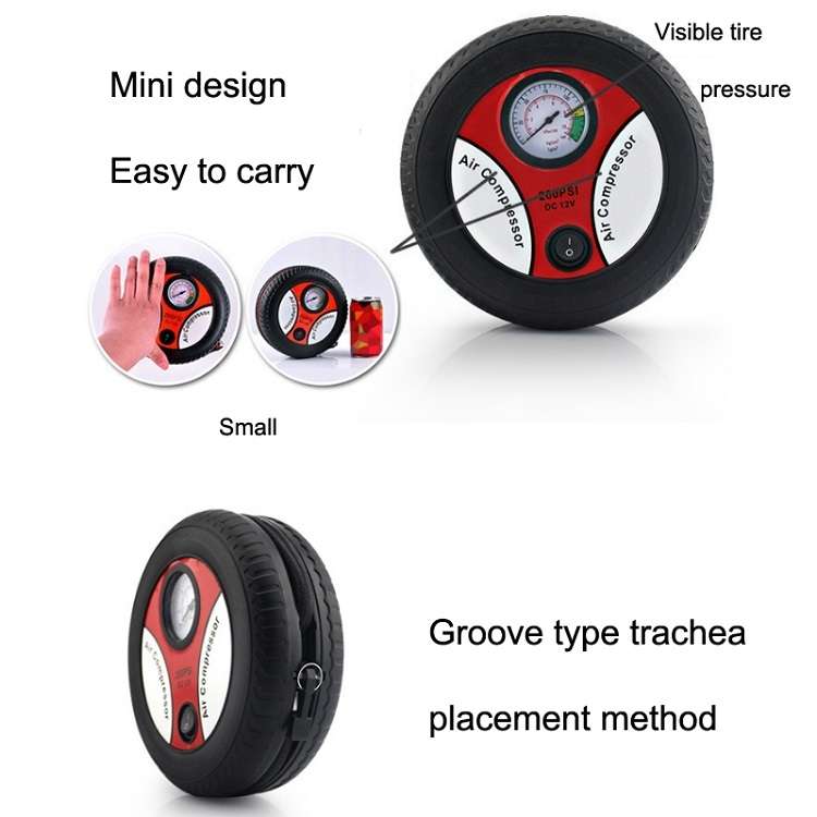 DC12V 12A Car Portable Air Pump Electric Car Tire Pump, Specification 19-cylinder Large Motor