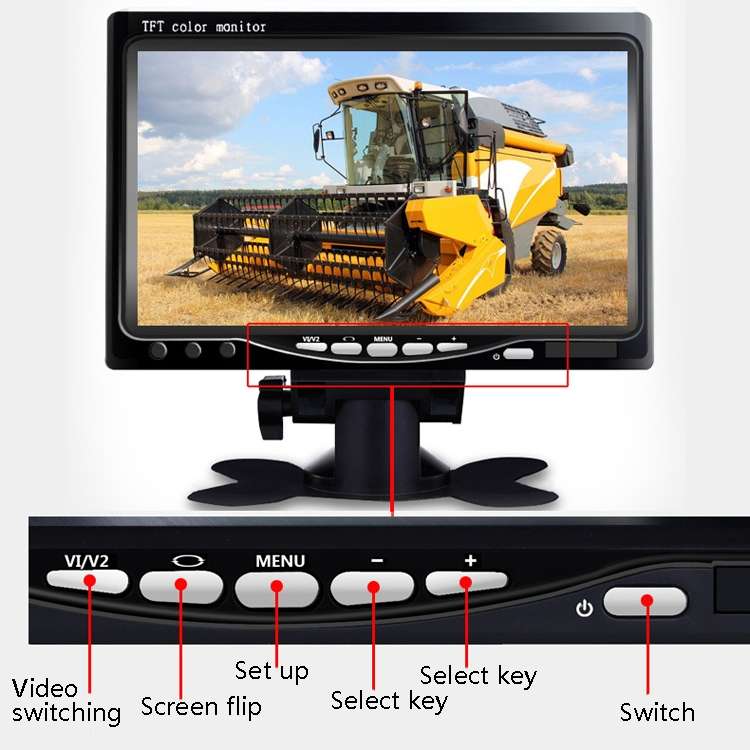 YB-CC-1 12/24V Car 7 Inch Display HD Night Vision Camera Monitoring System Truck Reverse Image, Spec