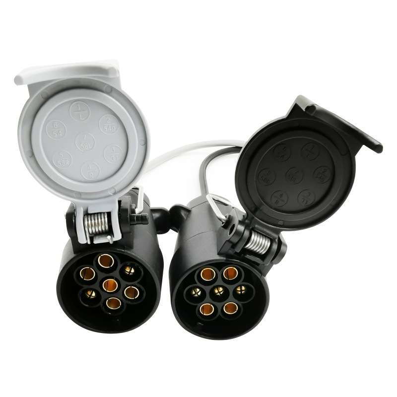 VC1014 13P Transfer Double 7P Trailer Connector Cable Car Plug Socket Conversion Plug EU Plug