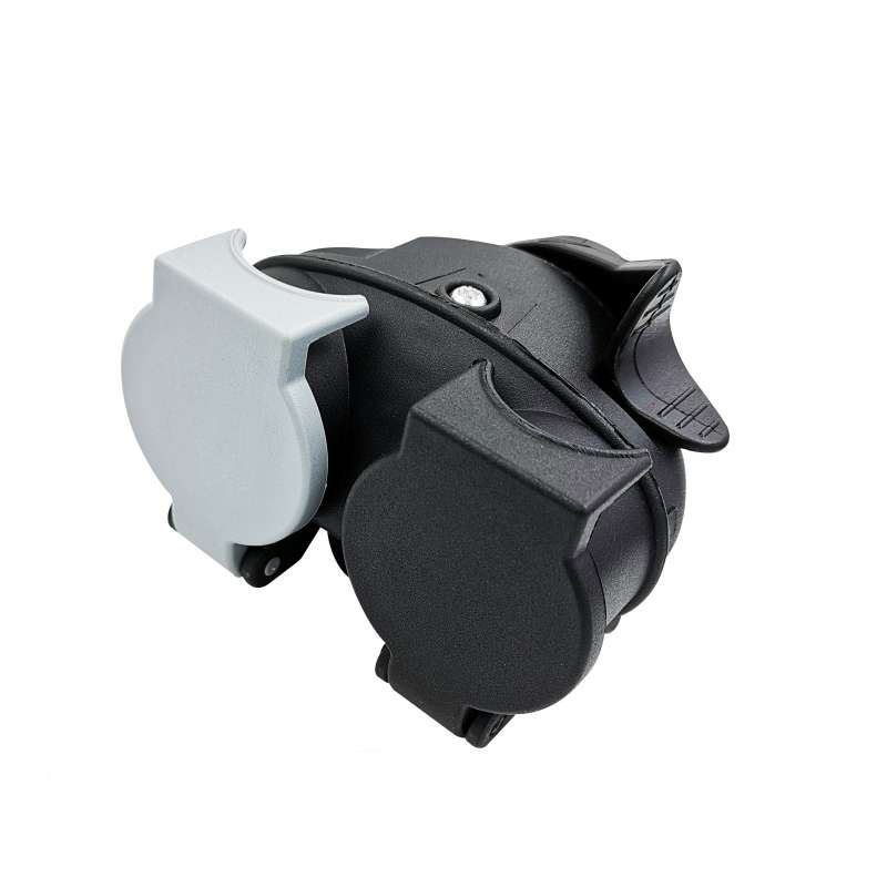 VS170E-D Trailer Plug Socket Adapter 13P Transfer Double 7P Connector EU Plug