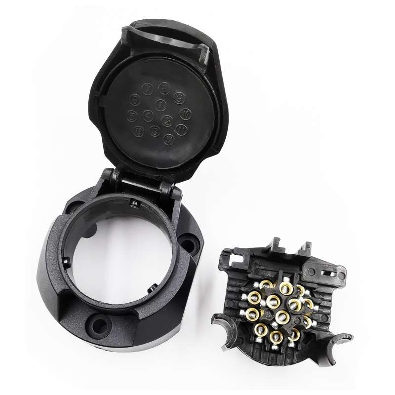VS1130E 13P 12V RV Traveler Trailer Nylon Waterproof Plug Socket EU Plug