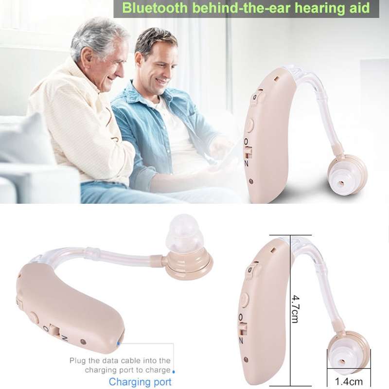 G25 Bluetooth Hearing Aid Elderly Sound Amplifier Sound Collector, Colour: EU Plug(Skin Color)