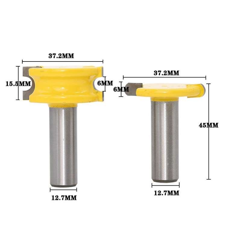 2 PCS/Set Floor Jigsaw Woodworking Tenon Cutter Trimming Engraving Machine Milling Cutter, Model: 1/