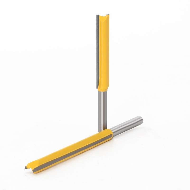 1/4 Handle Extended Double-Edged Straight Knife Trimming Machine Cutter Head, Model: 1/4x3/8x76mm