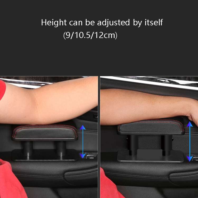 Car Arm Handle Seat Left Hand Elbow Tray Universal Leather Increasing Pad Central Armrest Box(Gray)