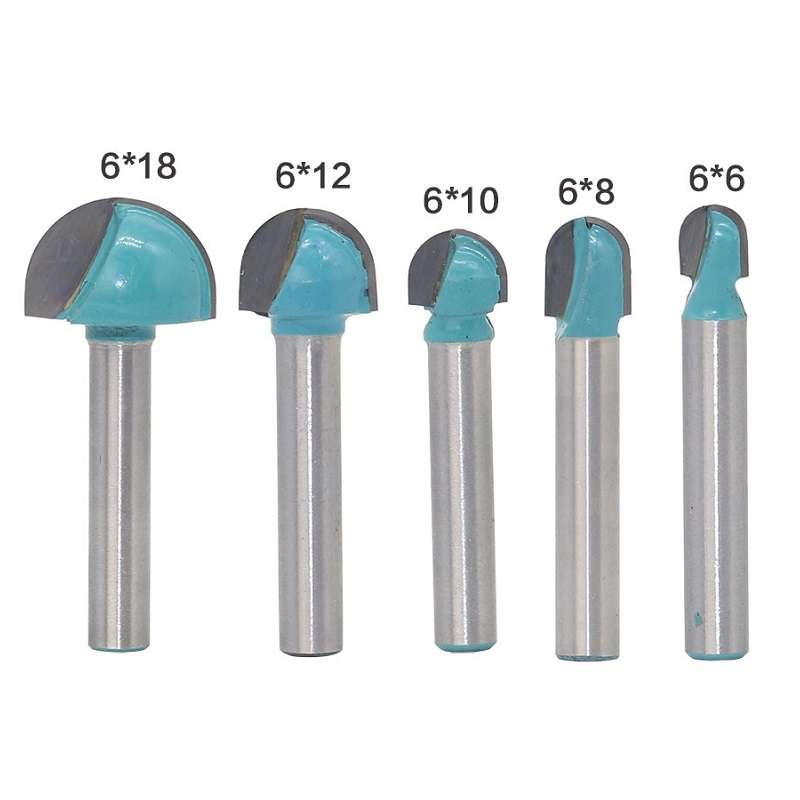 5 PCS/Set 6-18mm 6 Shank Lace Round Cutter Woodworking Relief Milling Cutter