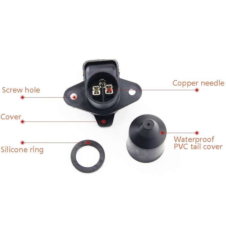 2 PCS VS130E 3P 12V PVC Trailer Connector Socket EU Plug