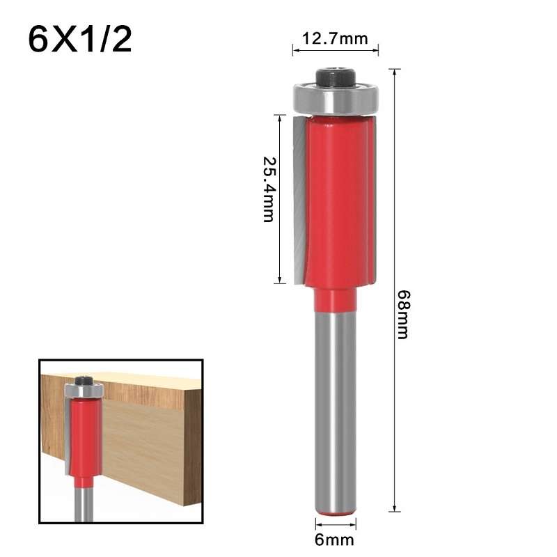 3 PCS Woodworking Engraving Milling Cutter Trimming Machine Alloy Cutter Head, Model: 6x1/2mm