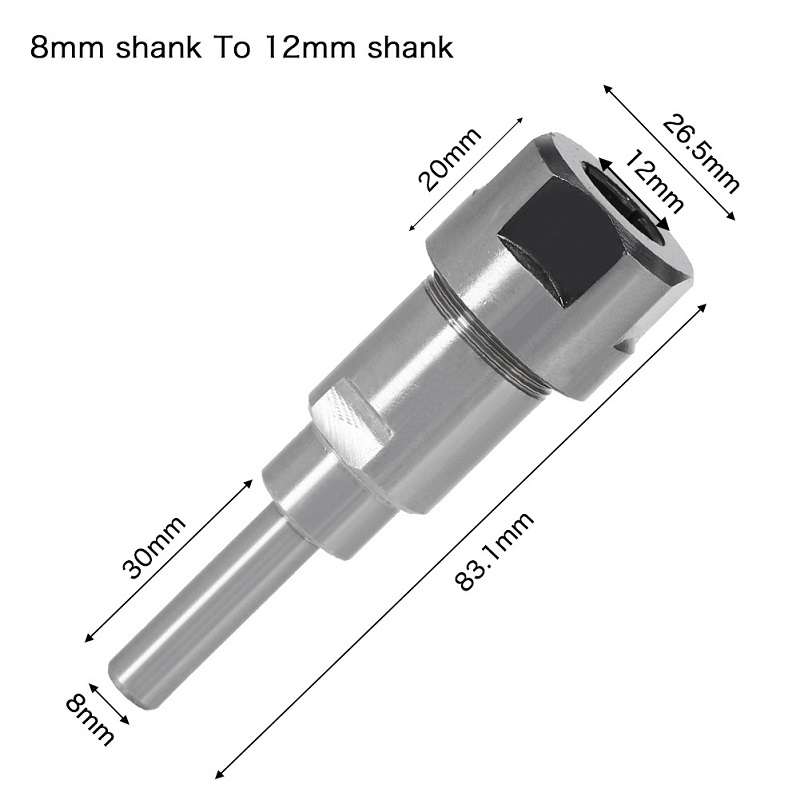 8mm To 12mm Engraving Trimming Machine Extension Pole Converter