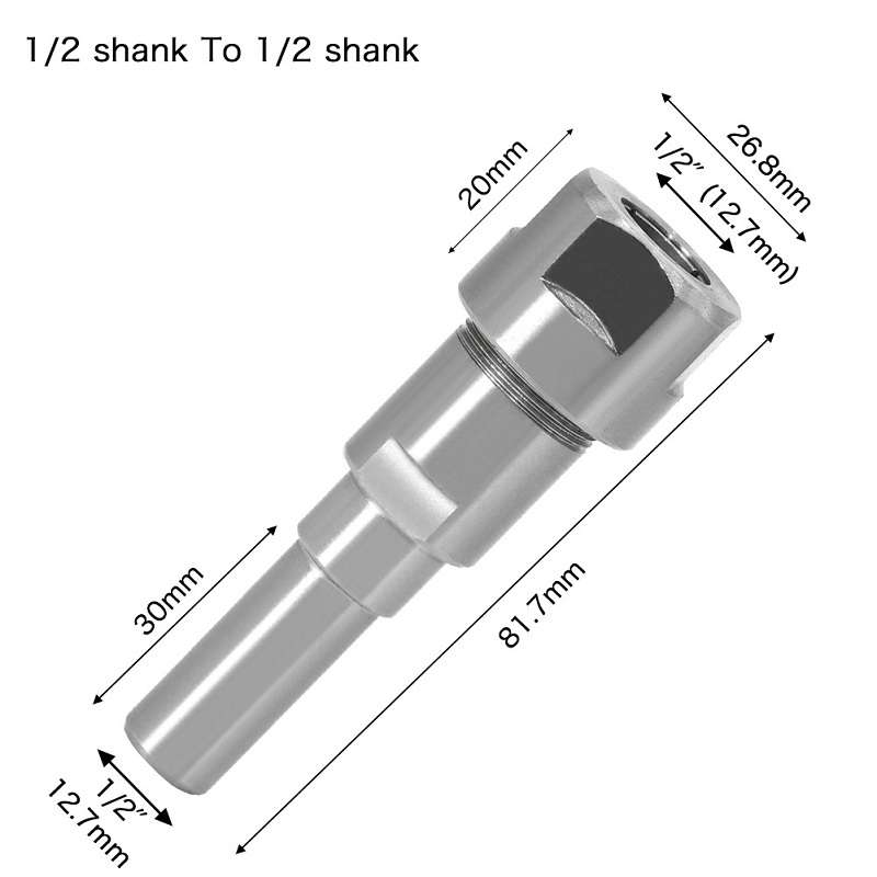 1/2mm To 1/2mm Engraving Trimming Machine Extension Pole Converter