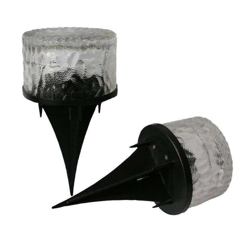 Outdoor Solar Buried Lamp Round Glass Floor Street Light Garden Ice Brick Waterproof Lamp(White Ligh