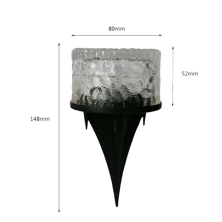 Outdoor Solar Buried Lamp Round Glass Floor Street Light Garden Ice Brick Waterproof Lamp(White Ligh