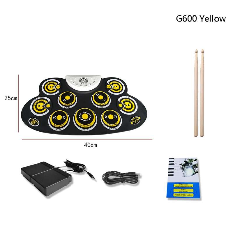 Children Hand Roll Electronic Drum DTX Game Portable Drum(G621 White)