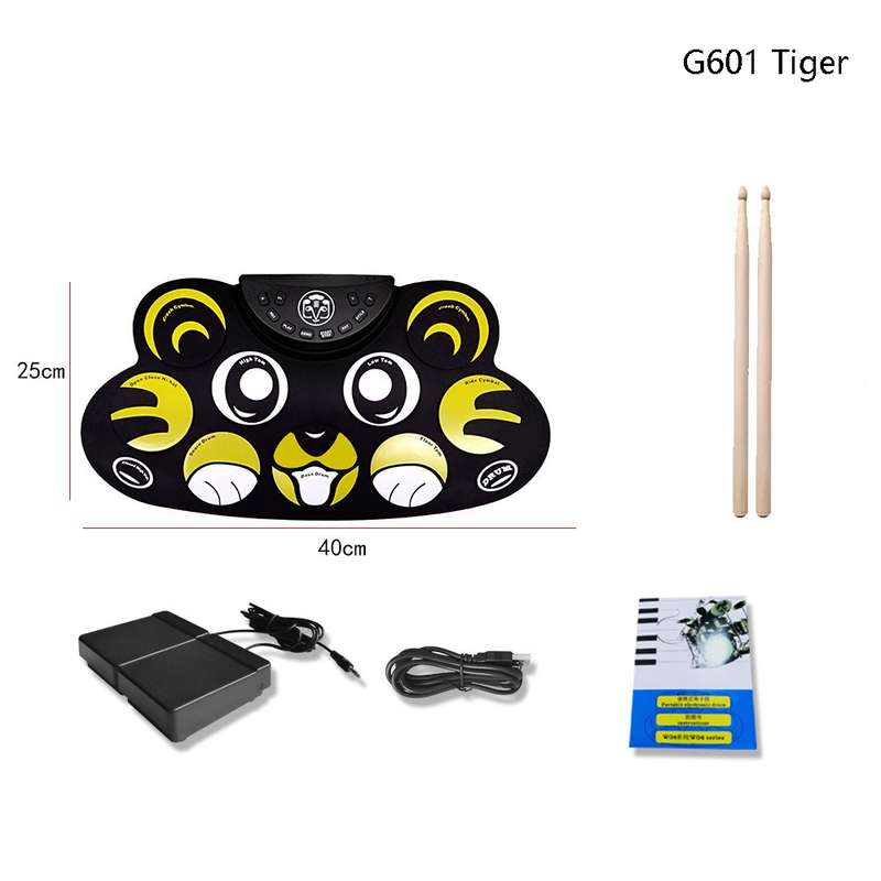 Children Hand Roll Electronic Drum DTX Game Portable Drum(G621 White)