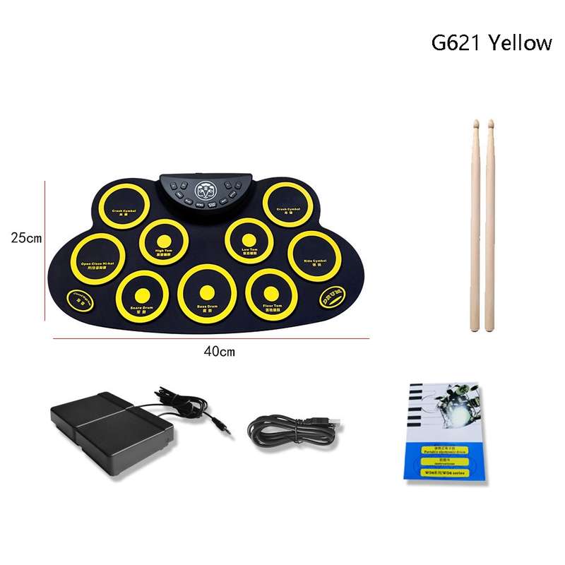Children Hand Roll Electronic Drum DTX Game Portable Drum(G621 White)