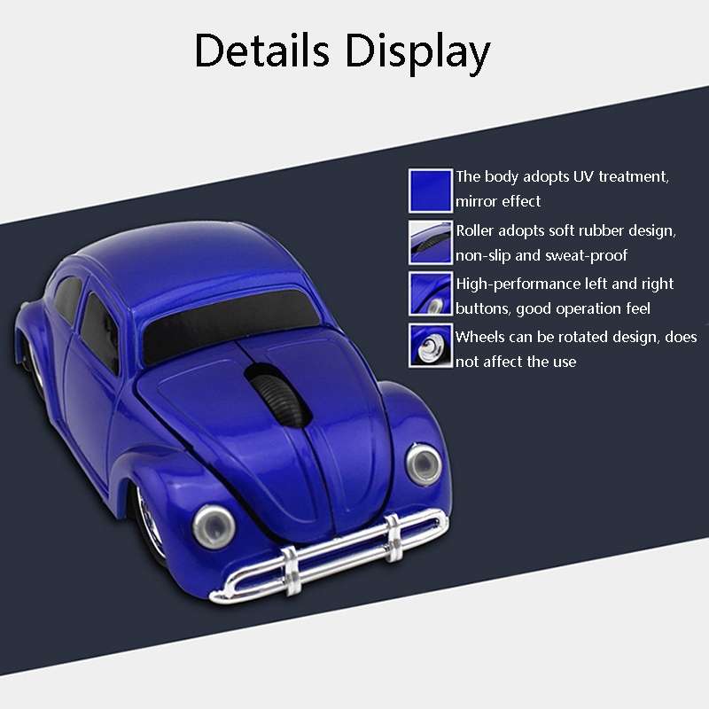 CM0010B 1200 DPI 3-keys Car Shape Wireless Mouse(Black)