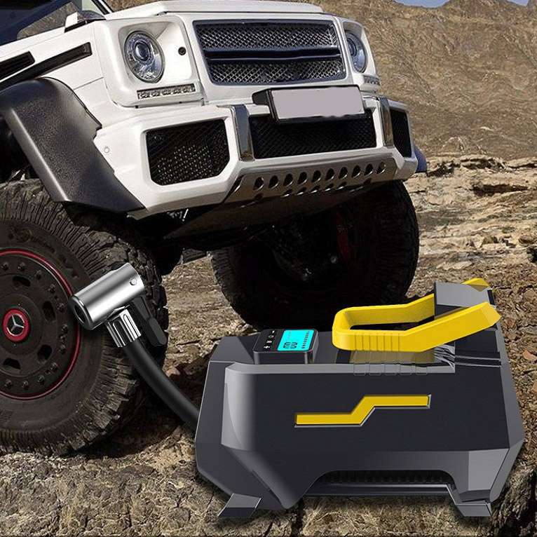 Multifunctional Vehicle-Mounted High-Power Digital Display LED Lighting Air Pump EU Plug, Spec: Car