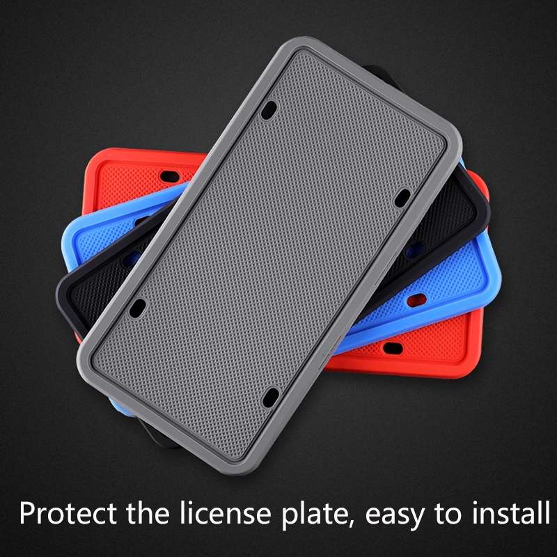 2 Sets Waterproof Rustproof Non-damaging Car Paint Silicone License Plate Frame, Specification: US B
