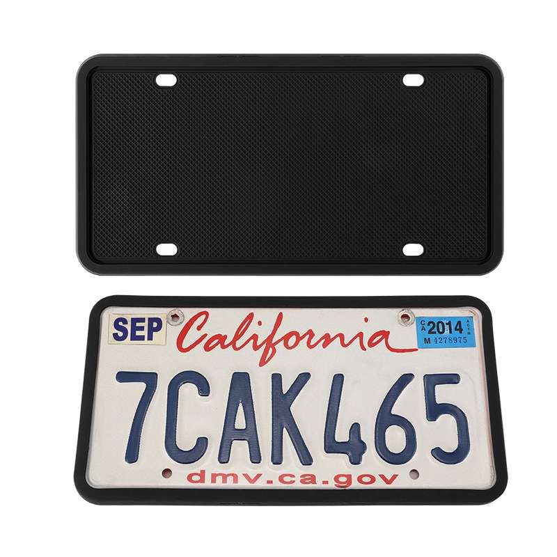 2 Sets Waterproof Rustproof Non-damaging Car Paint Silicone License Plate Frame, Specification: Blac