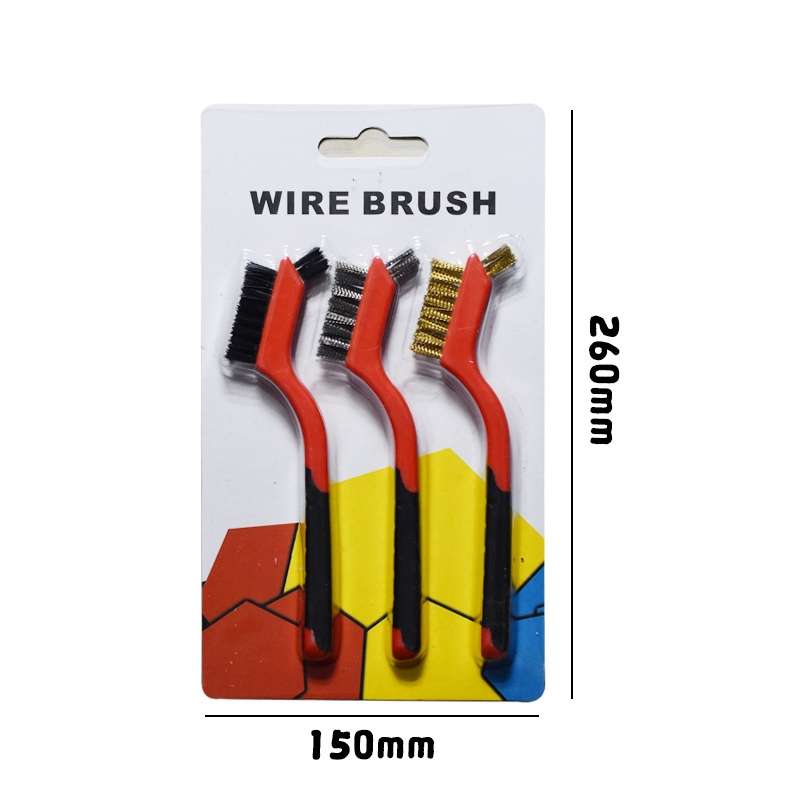 Nylon Silk+Stainless Steel Wire+Copper Wire 7 inch Industrial Cleaning Brush Mini Refractor Cleaning