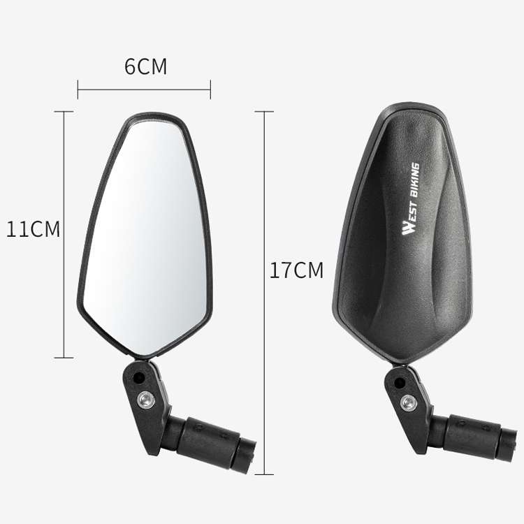 1 Pair WEST BIKING Bicycle Rearview Mirror Adjustable Mirror Mountain Bike Foldable Rearview Mirror(
