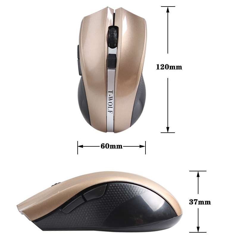 T-WOLF Q5 2.4GHz 5-Buttons 2000 DPI Wireless Mouse Silent And Non-Light Gaming Office Mouse For Comp