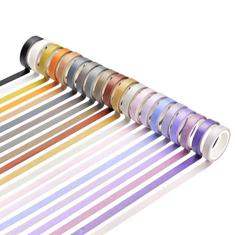 60 Colors / Box 8mmx4m Pure Color Rainbow Tape Hand Ledger Decoration Sticker