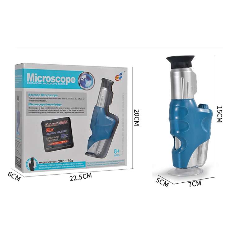 C2122 20X-60X Children Handheld Microscope Scientific Experiment Toy Outdoor Adventure STEAM Teachin