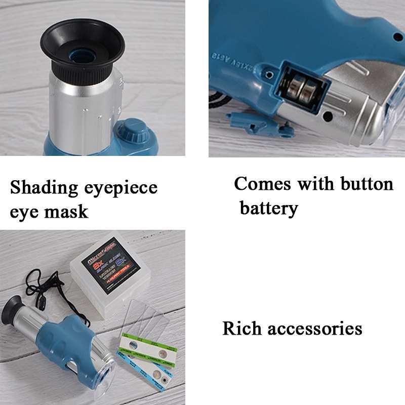 C2122 20X-60X Children Handheld Microscope Scientific Experiment Toy Outdoor Adventure STEAM Teachin